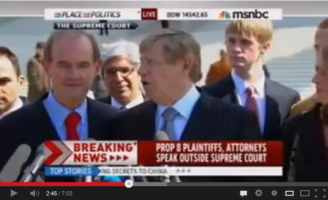 video of Prop. 8 Attorneys and Plaintiffs Discuss Marriage Equality at the Supreme Court