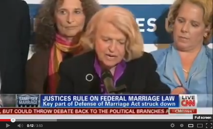 video of CNN: Edie Windsor’s remarks on DOMA