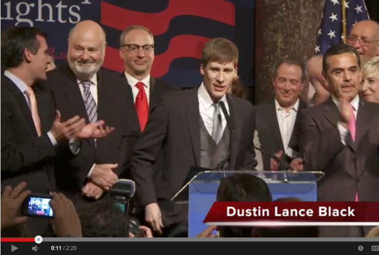 video of Dustin Lance Black and Rob Reiner at Ninth Circuit Prop. 8 Victory